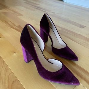 Size 9 Nine West Block Chunky Heel Burgundy/Maroon